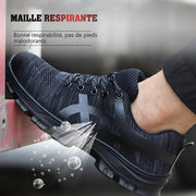 Fizzhiss Chaussures de Travail Homme Embout Acier Protection Antidérapante Anti-Perforation Chaussures