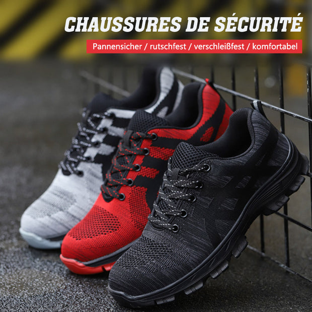 Fizzhiss Chaussures de Travail Homme Embout Acier Protection Antidérapante Anti-Perforation Chaussures