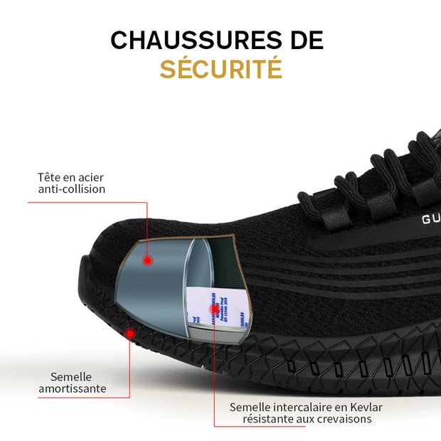 Fizzhiss Chaussures de sécurité anti-crevaison résistantes à l'usure