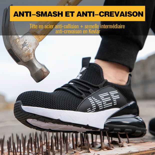 Fizzhiss Chaussures de travail anti-smash et anti-crevaison mode homme