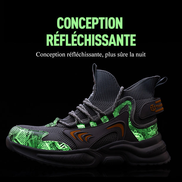 Fizzhiss Chaussures de sécurité légères et élégantes anti-écrasement et anti-crevaison