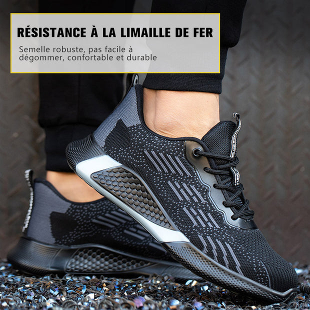 Fizzhiss Chaussures de sécurité anti-smash, anti-crevaison, antidérapantes et résistantes à l'usure