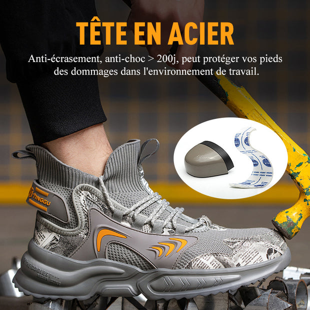 Fizzhiss Chaussures de sécurité légères et élégantes anti-écrasement et anti-crevaison