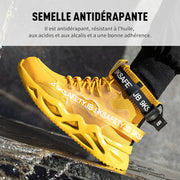 Fizzhiss Chaussures de travail tissées et respirantes avec embout en acier