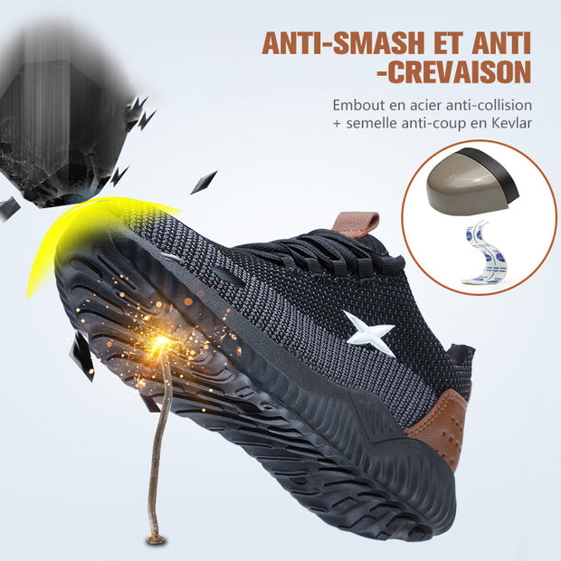 Fizzhiss Nouvelles chaussures de sécurité anti-smash respirantes à la mode