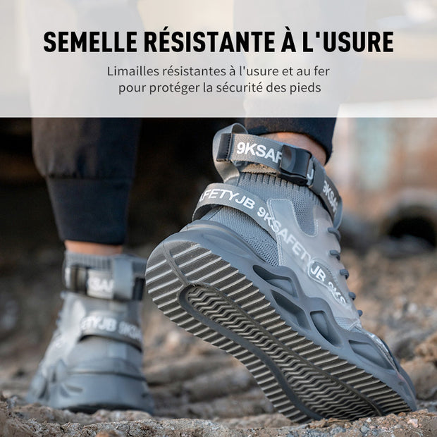 Fizzhiss Chaussures de travail tissées et respirantes avec embout en acier