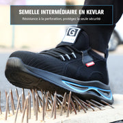 Fizzhiss Chaussures de travail de protection légères et confortables antidérapantes et résistantes à l'usure