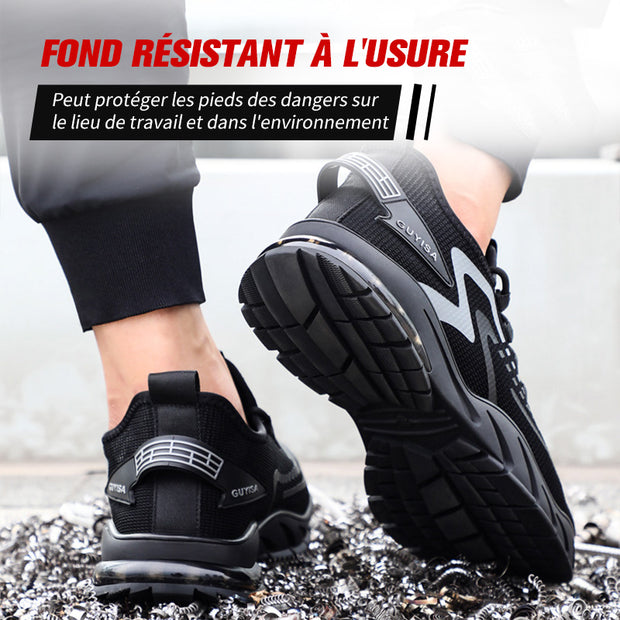 Fizzhiss Chaussures de sécurité respirantes, résistantes à l'usure et légères