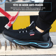 Fizzhiss Chaussures de travail de protection légères et confortables antidérapantes et résistantes à l'usure