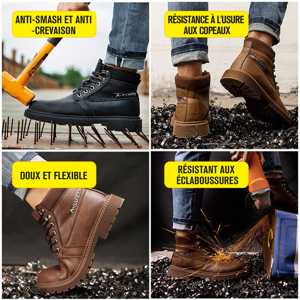 Fizzhiss Bottes de protection pour hommes imperméables, anti-smash et anti-usure