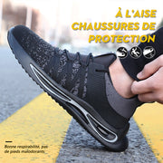 Fizzhiss Chaussures de travail de protection légères et confortables antidérapantes et résistantes à l'usure