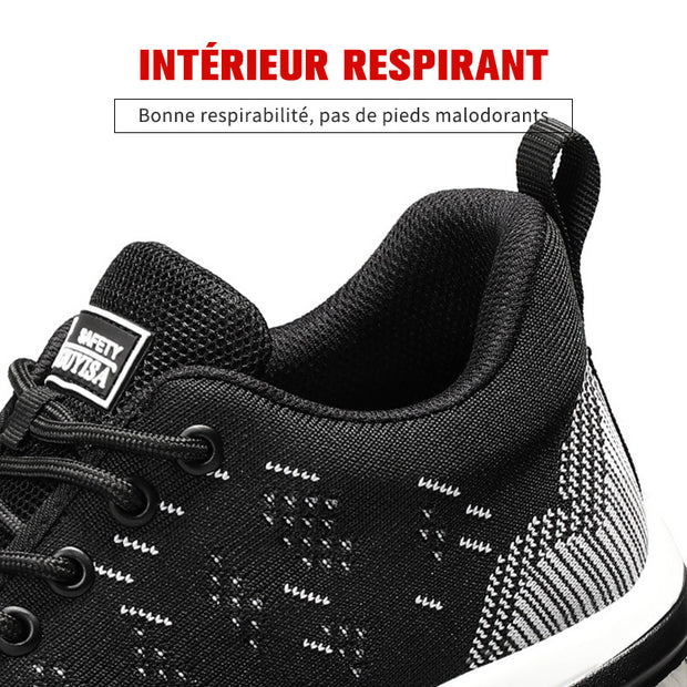 Fizzhiss Nouvelles chaussures de sécurité anti-crevaison, respirantes, légères et résistantes à l'abrasion